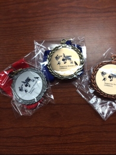 ABE custom medals - Gold, Silver and Bronze for 1st, 2nd and 3rd place. 