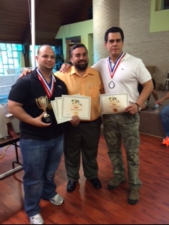 From left to right: Jose Sierra winner of Best in Show, ABE judge Warner Lopez and Oscar Bouza, winner of second place. Congratulations!